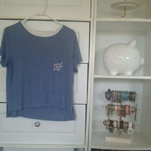 blue wash crop top